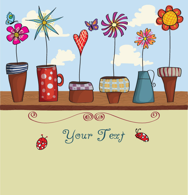 free vector Lovely flowers vector